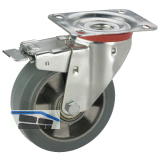 D�RNER + HELMER Lenkrolle Elastik Alufelge 200 mm 300 kg Feststeller