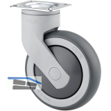 TENTE Lenkrolle TPE Kunststoff Plattenbefestigung Anschraubloch 100 mm 100 kg