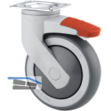 TENTE Lenkrolle Kunststoff Platte Anschraubloch 125 mm 100 kg Feststeller