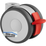 TENTE Lenkrolle PUR/Polyamid Schn�pperloch 75 mm 100 kg Feststeller