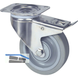 TENTE Lenkrolle Elastik grau Polyamidfelge 200 mm 300 kg Totalfeststeller