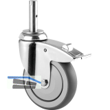 TENTE Lenkrolle Edelstahl 125 mmn nachlaufender Totalfeststeller