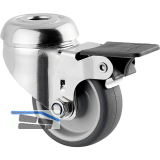 TENTE Lenkrolle Agila TPR/Edelstahl R�ckenloch 50 mm 40 kg Feststeller