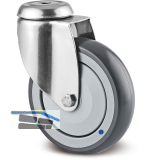 TENTE Lenkrolle PUR/Edelstahl Fadenschutz Anschraubloch 100 mm 13 mm