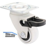 WAGNER Lenkrolle Kunstoff-Rad wei� 25 mm 12 kg Feststeller