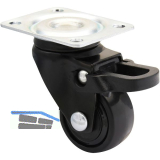 Lenkrolle Kunstoff-Rad schwarz 25 mm 12 kg Feststeller