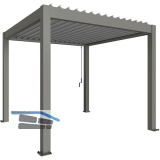 BIOHORT Pergola Gr. 3,5 x 3,5 quarzgrau/silber