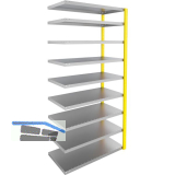 META Steck Anbauregal RAL1003 signalgelb 2000x1000x500 mm Fachlast 150 kg