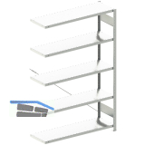 META Steck-Anbauregal 2000 x 1300 x 400 mm 5 Fachb�den 230 kg