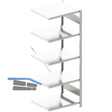 META Steck-Anbauregal 2000 x 750 x 600 mm 5 Fachb�den 100 kg