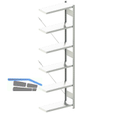 META Steck-Anbauregal 2500 x 750 x 300 mm 6 Fachb�den 100 kg