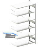 META Steck-Anbauregal 2500 x 1300 x 600 mm 6 Fachb�den 230 kg