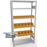 META Steck-Grundregal 2000 x 1000 x 400 mm 6 Fachb�den 150 kg mit 21 Lagerk�sten