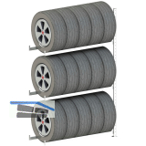 META Reifen Steck-Anbauregal 2000 x 1300 x 400 mm 150 kg