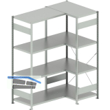 META Steck-Eckregal 2000 x 1000 /1000 x 600 mm Tragkraft 100 kg