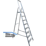 Alu Haushaltsleiter mit Plattform Stufen=8 Arbeitsh�he=3,8 m