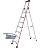 HYMER Alu-Stufen-Stehleiter mit Plattform Type 4026 Stufen 7 L�nge=2,36 m