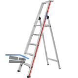 HYMER Alu-Stufen-Stehleiter mit Plattform Type 8026 Stufen 5 L�nge=1,95 m