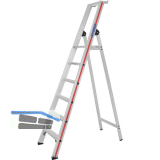 HYMER Alu-Stufen-Stehleiter mit Plattform Type 8026 Stufen 6 L�nge=2,20 m