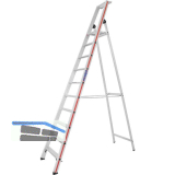 HYMER Alu-Stufen-Stehleiter mit Plattform Type 8026 Stufen 10 L�nge=3,20 m