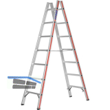 HYMER Alu-Sprossen-Stehleiter Type 6023 Sprossen=2 x 7 L�nge=2,13 m