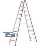 HYMER Alu-Sprossen-Stehleiter Type 6023 Sprossen=2 x 10 L�nge=2,95 m