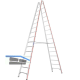 HYMER Alu-Sprossen-Stehleiter Type 6023 Sprossen=2 x 16 L�nge=4,65 m