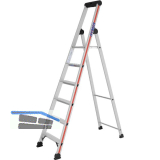 HYMER Alu-Stufen-Stehleiter mit Plattform Type 4026 Stufen 6 L�nge=2,10 m