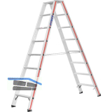 HYMER Alu-Stufen-Stehleiter Type 8024 Stufen=2 x 8 L�nge=2,05 m