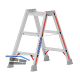 HYMER Alu-Stufen-Stehleiter Type 4024 Stufen=2 x 3 L�nge=0,78 m