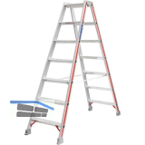 HYMER Alu-Stufen-Stehleiter Type 4024 Stufen=2 x 7 L�nge=1,79 m