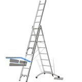ALU-PRO Allzweckleiter SmartBase 3-tlg.Typ 70247 Sprossen=3x8 L= 2,41/5,21m