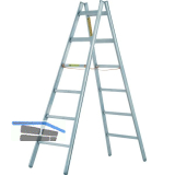 JUST Alu-Doppelstehleiter Type 52 Sprossen= 9 L�nge=2,87 m