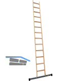 JUST Holz Sprossen-Anlegeleiter Sprossen=13 L�nge=4 m mit Querfu�