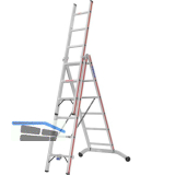 HYMER Alu-Allzweckleiter 3-teilig Type 6047 Sprossen= 3 x 6