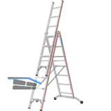 HYMER Alu-Allzweckleiter 3-teilig Type 6047 Sprossen= 3 x 7