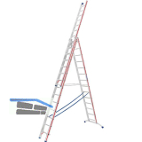 HYMER Alu-Allzweckleiter 3-teilig Type 6047 Sprossen= 3 x 14