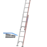 HYMER Alu-Schiebeleiter Type 6046 Sprossen=2x6 L�nge=1,85/2,97 m