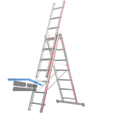 HYMER Alu-Allzweckleiter 3-teilig Type 4047 Sprossen= 3 x 7