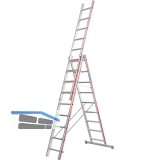HYMER Alu-Allzweckleiter 3-teilig Type 4047 Sprossen= 3 x 9