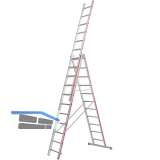 HYMER Alu-Allzweckleiter 3-teilig Type 4047 Sprossen=3 x 11