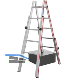 HYMER Alu-Treppen-Stehleiter Type 4123 Sprossen=2 x 7 L�nge=2,05 m