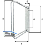 Einzel-Fahrradhalter 90 Grad Radbreite 20 - 42 mm