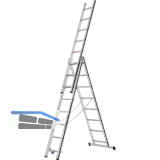 ALU-PRO Allzweckleiter 3-teilig Typ 70047 Sprossen=3x8 L�nge von 2,32/5,11m