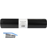 M�lls�cke Polyethylen 120 Liter, 75 my 700 x 1100 mm ohne Zugband schwarz