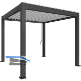 BIOHORT Pergola Gr. 3 x 3 dunkelgrau/wei�