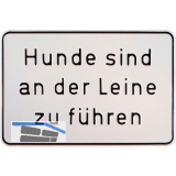 Hinweisschild Hunde sind an der Leine zu f�hren 300 x 200 mm
