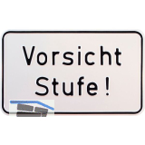 Hinweisschild Vorsicht Stufe! 250 x 150 mm