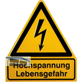 Warnschild Hochspannung Lebensgefahr 210 x 238 mm