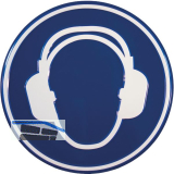 Gebotsschild Geh�rschutz rund 200 mm